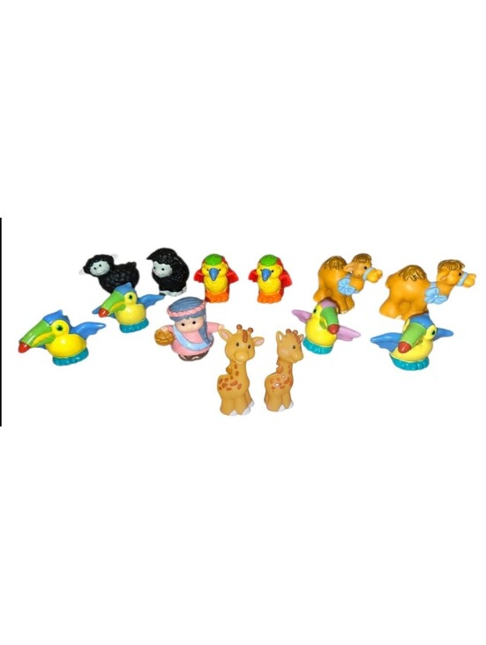Fisher Price Little People Noah's Ark Figures Lot Of 13 Naomi Camel Toucans Bird
